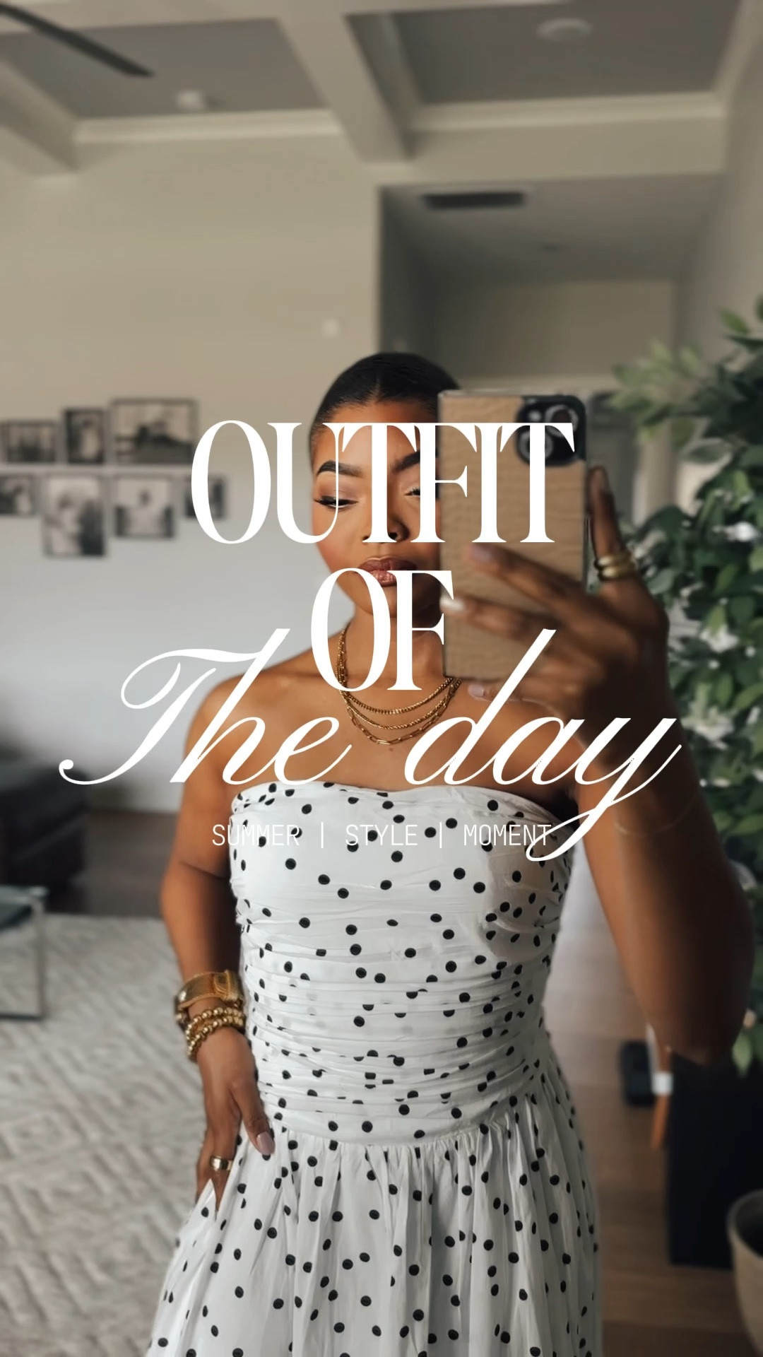 Outfit of the day. This white and black polka dot midi length dress is gorgeous for brunch, a day out on the town or even date night. Use code JASMINEM30 to save. #summeroutfit #summerstyle 

#LTKSummerEdit 

#LTKSeasonal #LTKOver40