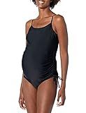 Motherhood Maternity Women's Standard Beach Bump Maternity Side-Tie One Piece Swimsuit UPF 50+, Blac | Amazon (US)