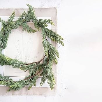 Creative Co-Op 72" L Faux Cedar Garland, Green | Amazon (US)