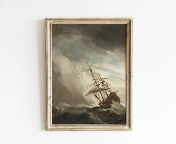 Ship on the High Seas Painting  Gust Oil Painting  Marine | Etsy | Etsy (US)