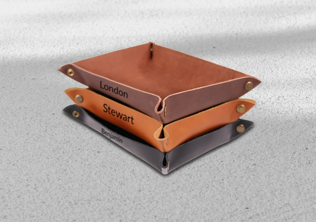 Monogrammed Leather Tray Groomsmen Gift Personalized Tray - Etsy | Etsy (US)