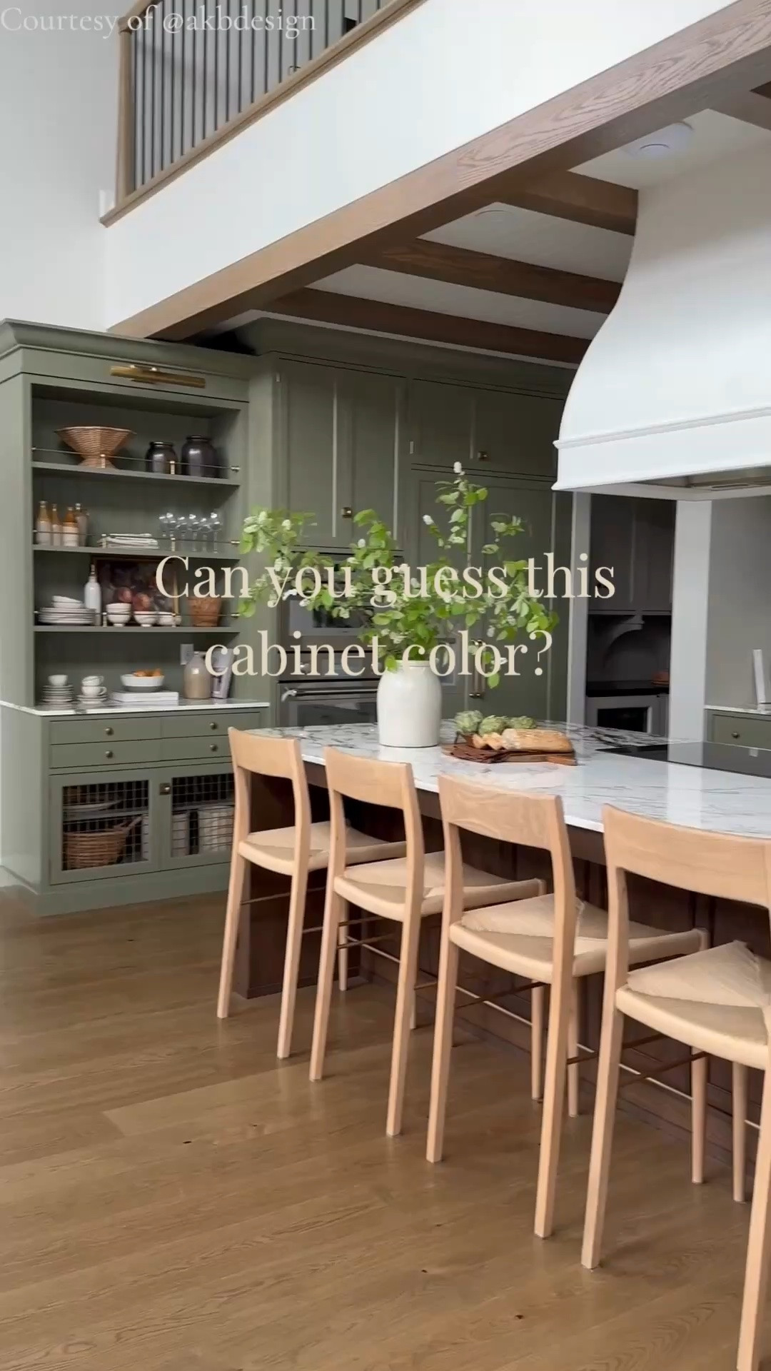 If you’re thinking about adding color to your kitchen, this is how you do it right.

Benjamin Moore Louisburg Green brings depth without overwhelming the space, especially when paired with soft Seapearl walls and trim. Add warm wood tones, marble, and brass accents, and the result feels timeless, not trendy.

Save this for your next renovation.

👉 Get more kitchen inspiration on HomeBunch.com
Credit: Courtesy of @akbdesign
