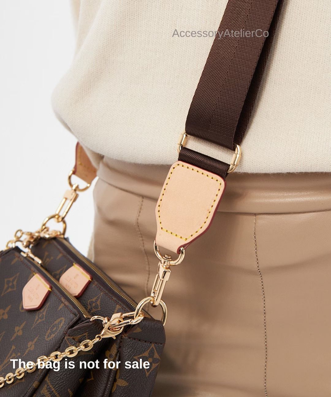 Multi Pochette Accessoires, Vachetta Leather, Brown Bag Strap, Adjustable Shoulder Strap, Adjusta... | Etsy (US)