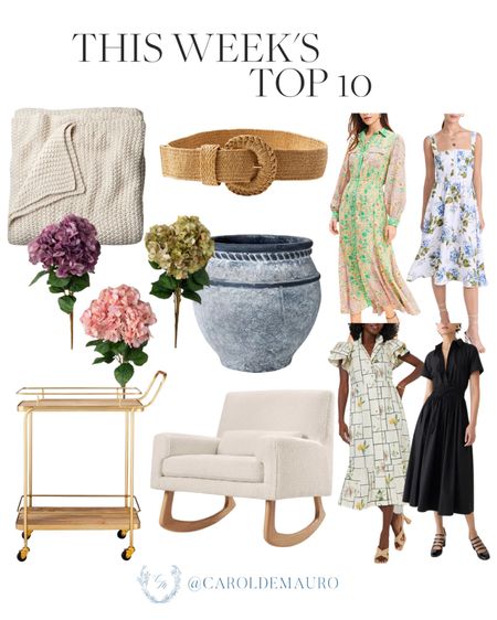 Don't miss out on this week's top picks on fashion, home, and more: spring and summer dresses, faux flowers, a stylish belt, and more!
#outfitideas #furniturefinds #decoridea #partyessential

#LTKSeasonal #LTKhome #LTKparties