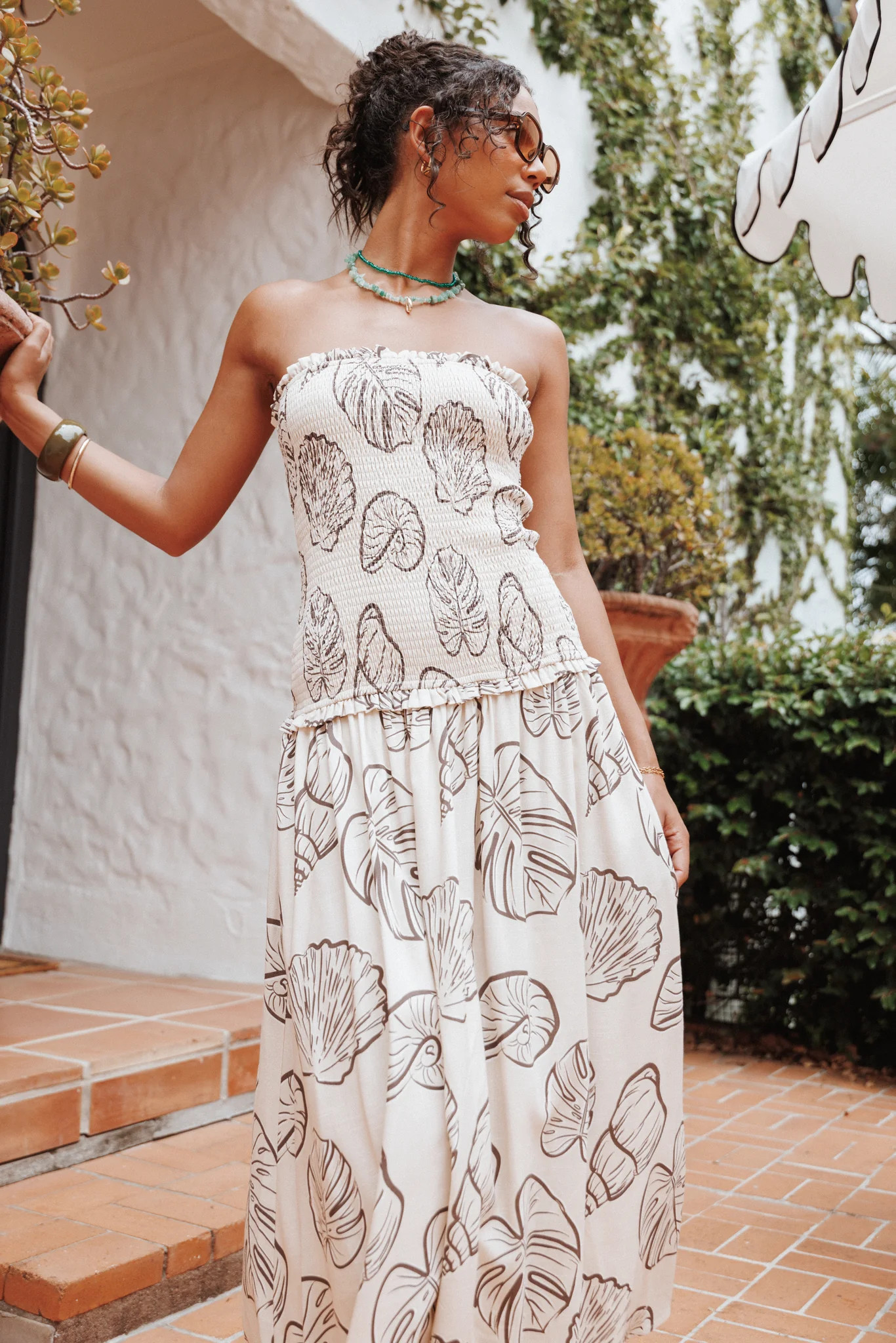 Parkway Maxi Dress - Cream Shells | Petal & Pup (US)