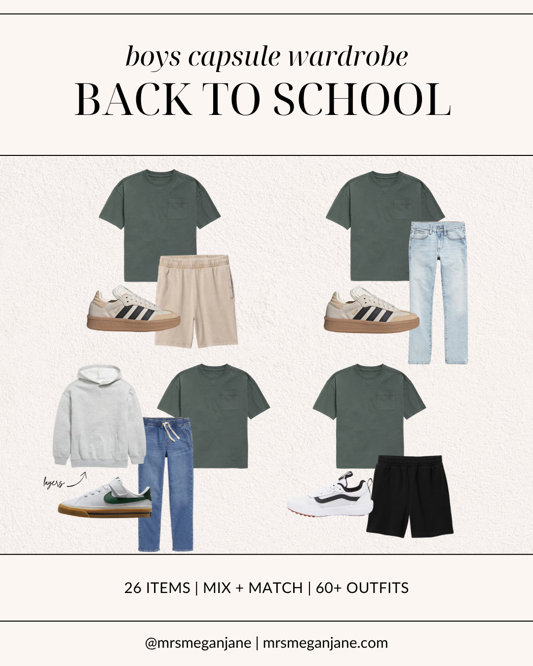 Boys Back-to-School Capsule Wardrobe 🍂 Easy outfits = stress-free mornings. I put together over 60 affordable, durable, and 3rd grade approved outfits 👏 

boys fall capsule, back to school outfits, capsule wardrobe for kids, fall style for boys 

 

#LTKSeasonal #LTKStyleTip #LTKKids