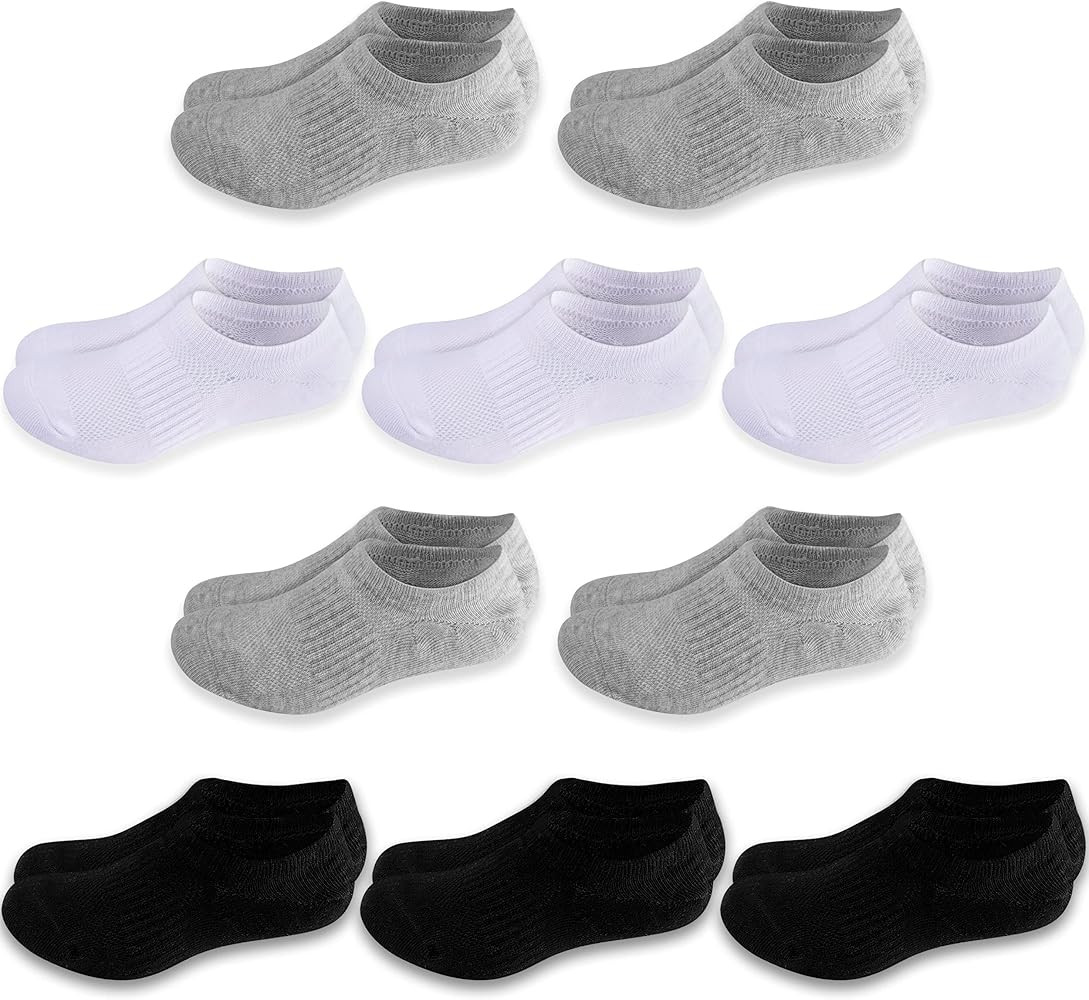 Cozi Foot 10 Pairs Boys Girls No Show Socks Cotton Non Slip Low Cut Socks | Amazon (US)