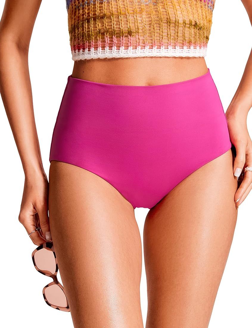 CRZ YOGA Womens High Waisted Bikini Bottom Tummy Control Bathing Swimsuit Bottoms Full Coverage S... | Amazon (US)