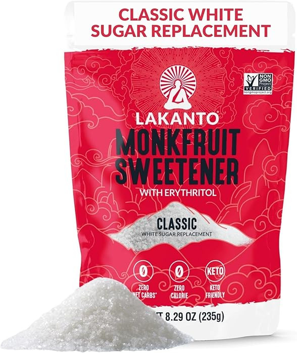 Lakanto Classic Monk Fruit Sweetener with Erythritol - White Sugar Substitute, Zero Calorie, Keto... | Amazon (US)