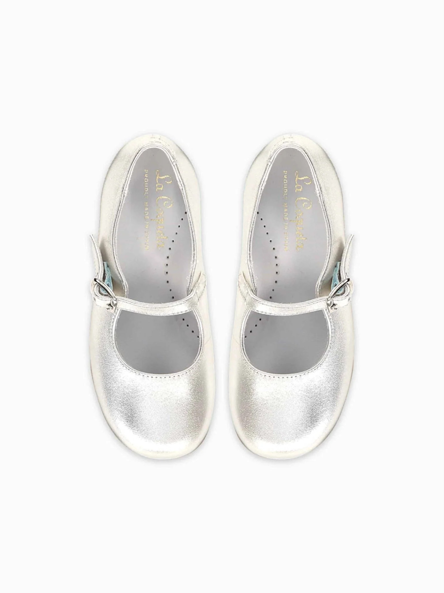 Silver Leather Girl Mary Jane Shoes | La Coqueta (US)