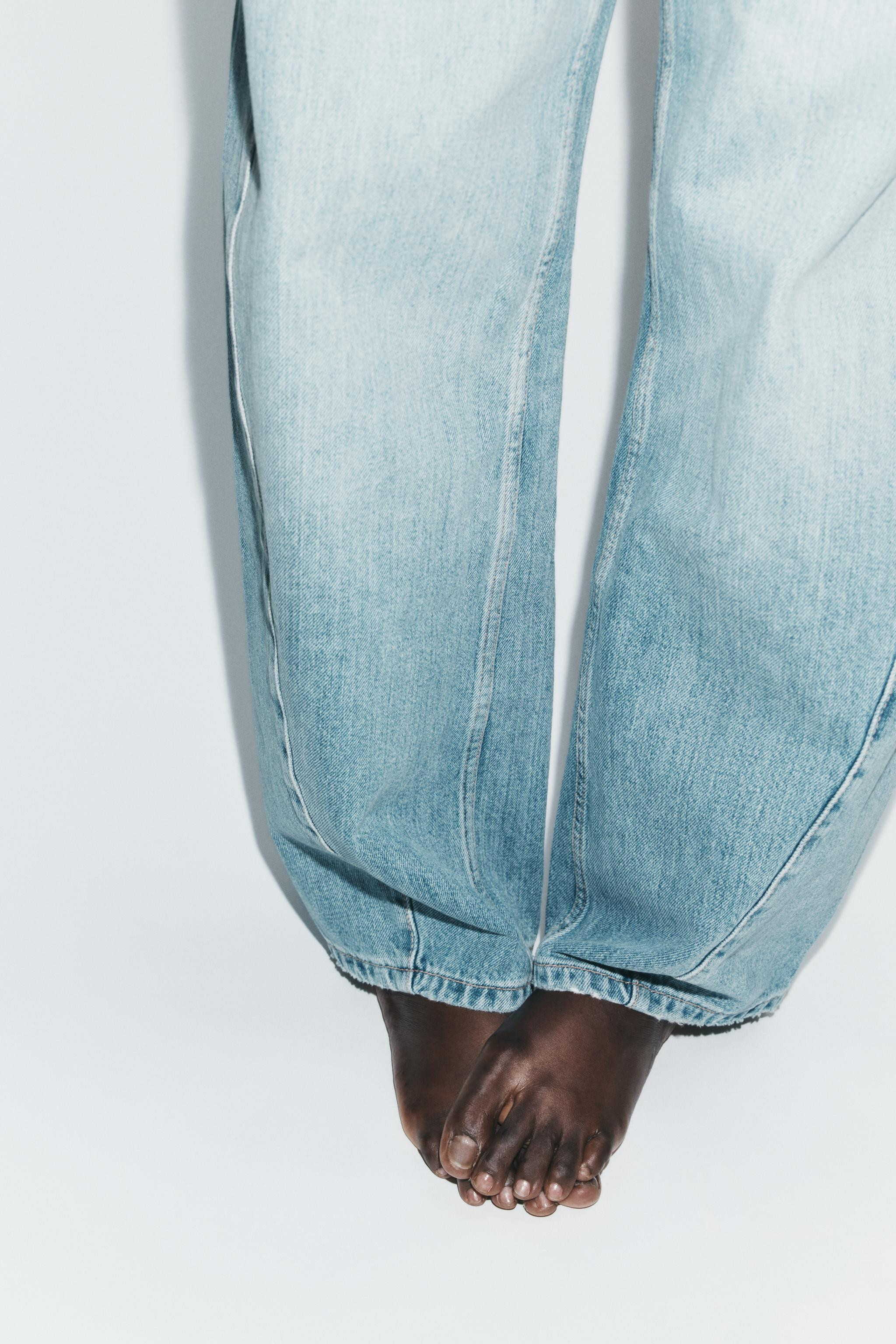 TRF BAGGY BARREL MID-WAIST JEANS | Zara UK