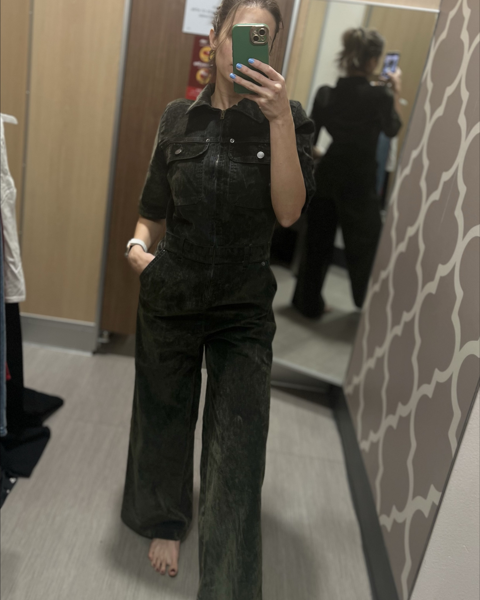 A dark green velvety jumpsuit from Target. 

#LTKHoliday #LTKSeasonal #LTKFindsUnder100