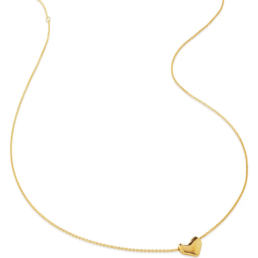 Monica Vinader Heart Pendant Necklace in Yellow Gold at Nordstrom, Size 18 | Nordstrom