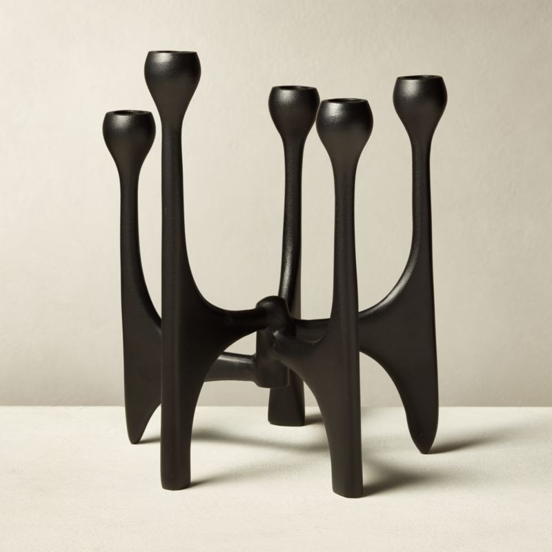Cinq Black Multi Modern Taper Candle Holder + Reviews | CB2 | CB2