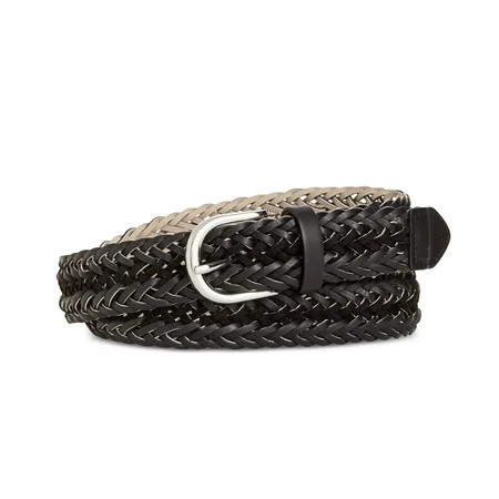 Style & Co. Faux Suede-Inset Woven Belt (Black XL) | Walmart (US)