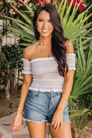 Just Dance Away The Days Crop Top White | The Pink Lily Boutique