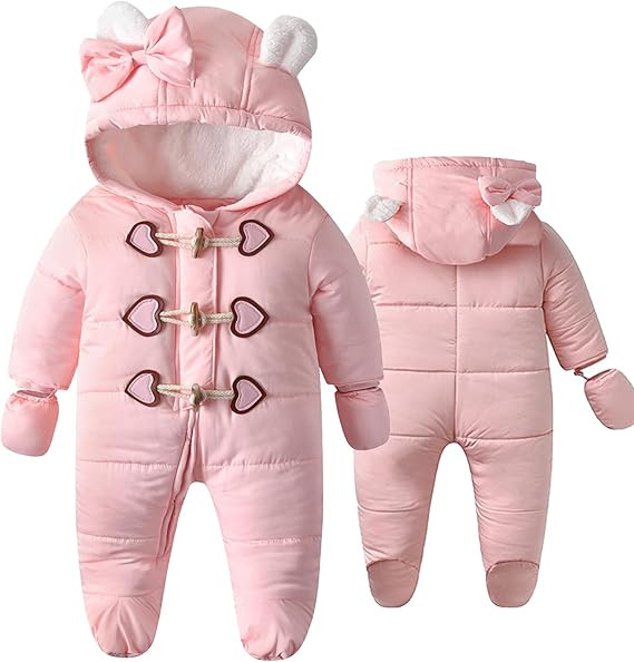 Fairy Baby Infant Baby Winter Snowsuit Hooded Jumpsuit Coat Footie Onepiece Romper Toddler Jacket... | Amazon (US)