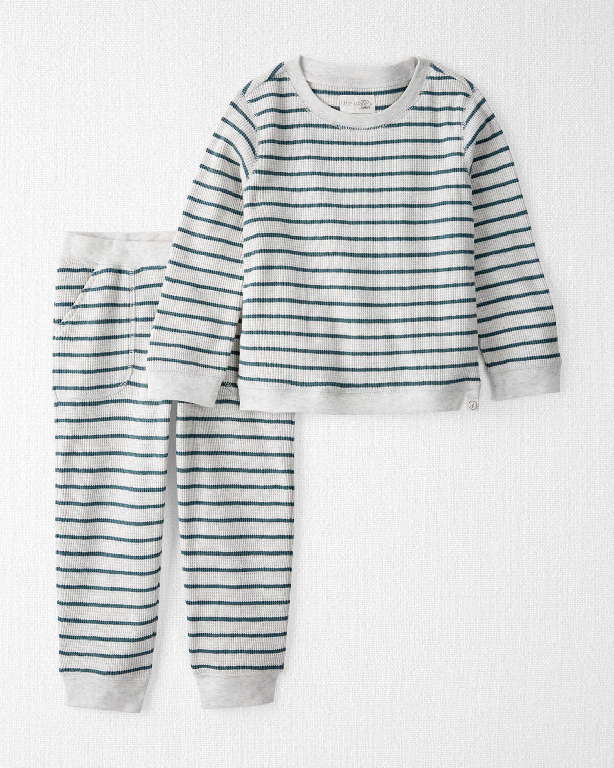 Toddler Waffle Knit Set Made with Organic Cotton in Stripes
 - Little Planet | Carter's | Carter's Inc