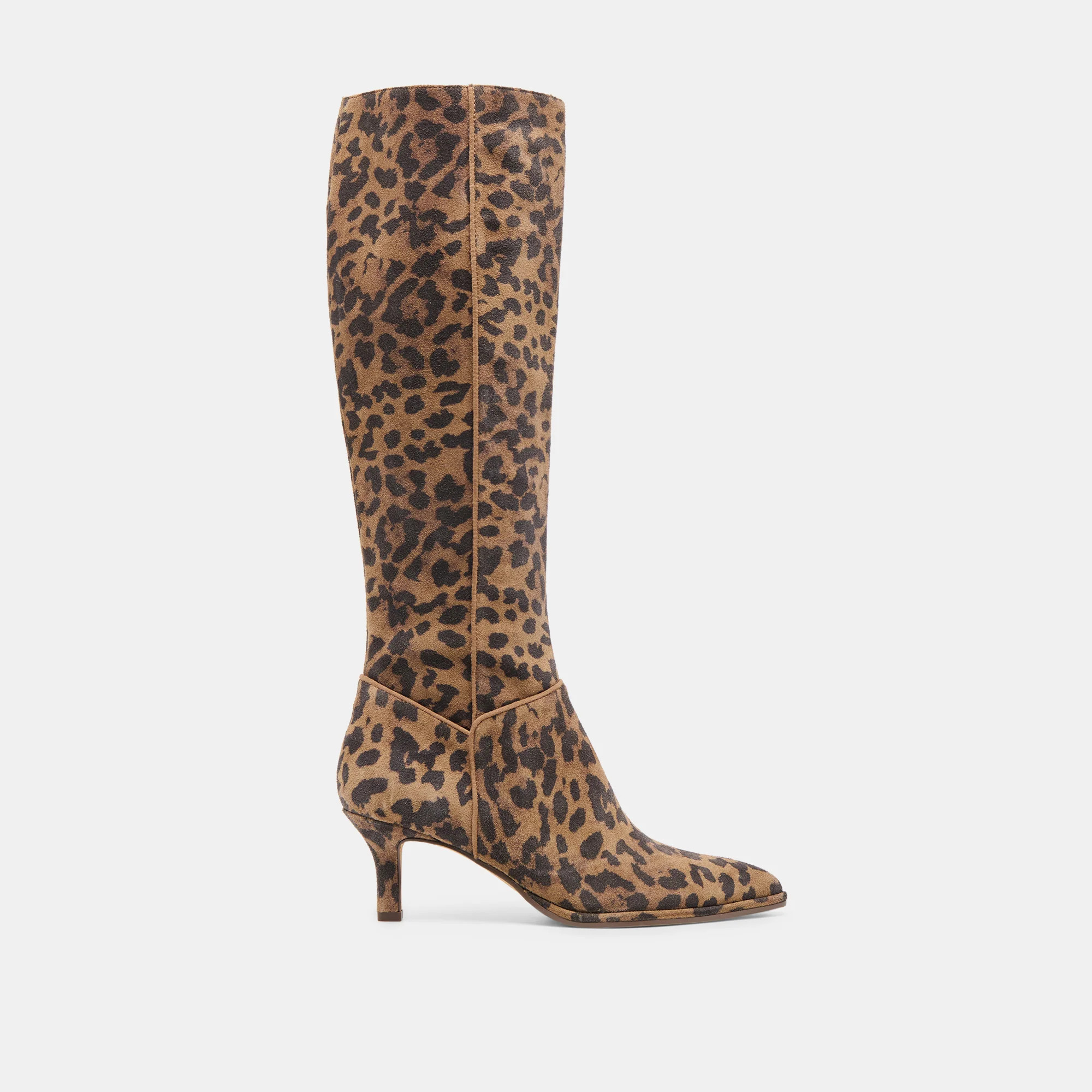 Aldy Brown Leopard Printed Suede Boots | Dolce Vita | DolceVita.com