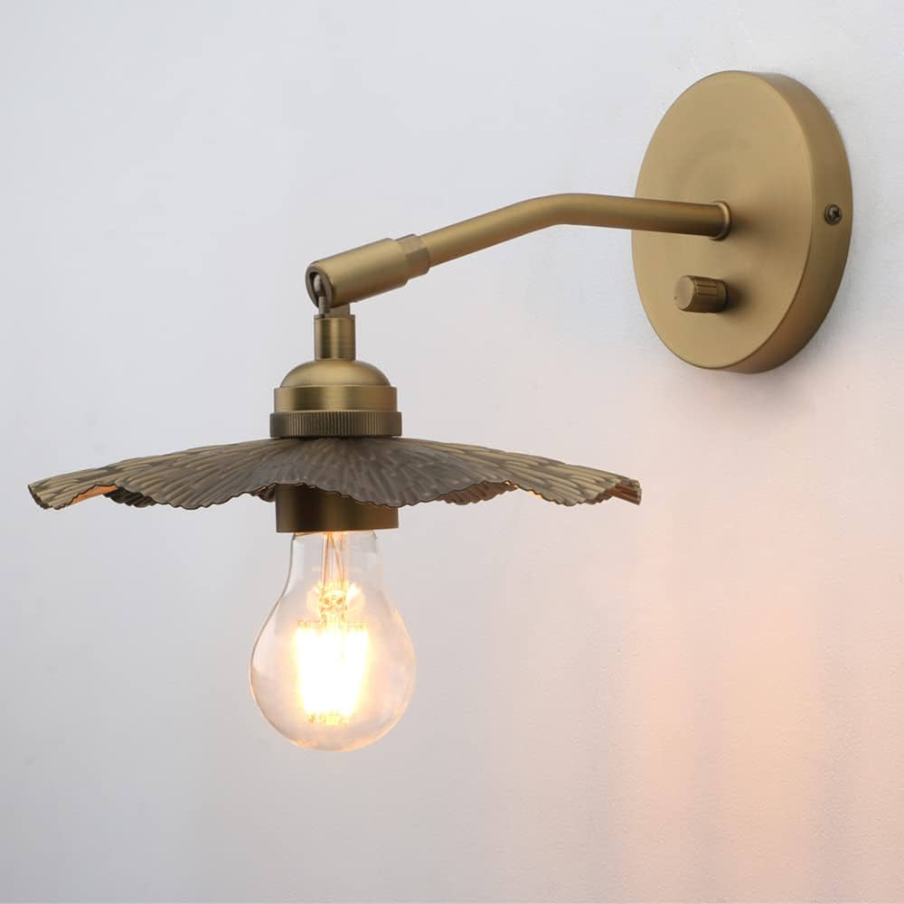 Pathson Dimmable Wall Sconce Metal Brass Finish, Adjustable Lighting Angle Bathroom Wall Vanity L... | Amazon (US)