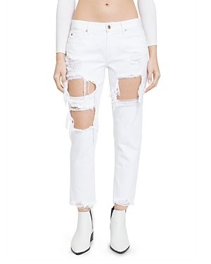 Pistola Remy Distressed Cropped Boyfriend Jeans in White Out | Bloomingdale's (US)