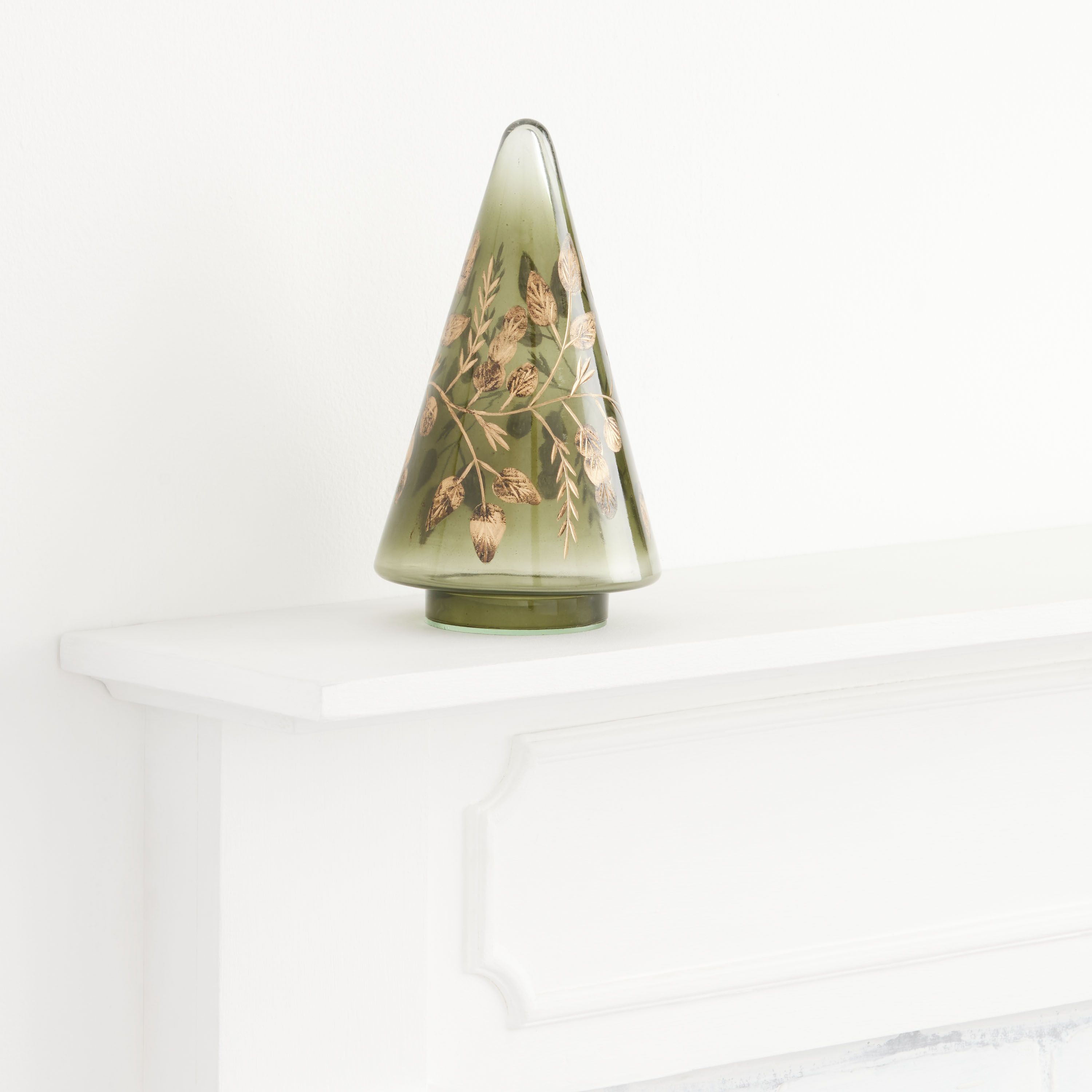 Glass Etched Floral Tabletop Christmas Tree | World Market