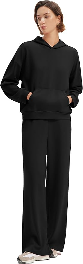 SUUKSESS Women 2 Piece Sets 2025 Oversized Hoodie Sweatshirt Wide Leg Sweatpants | Amazon (US)