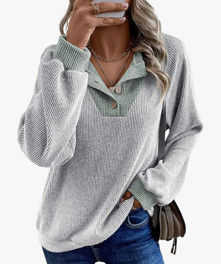 40% off!

EVALESS Womens Spring Fashion 2026 Womens Long Sleeve Shirts Patchwork Button Up V Neck Sweatshirt Casual Pullover Tops casual womens tops amazon finds on sale 

 #LTKSaleAlert