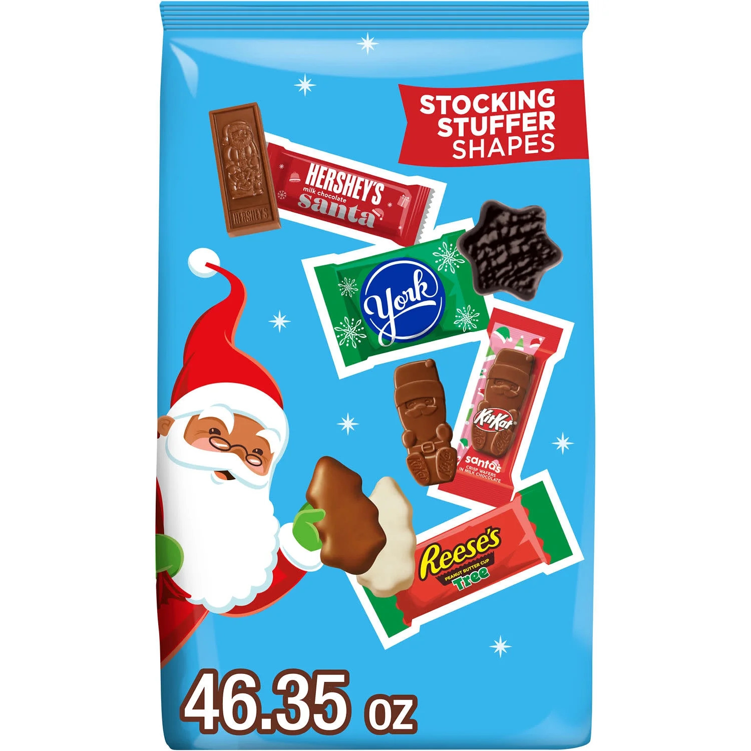 Hershey Assorted Flavored Christmas Holiday Candy, Bulk Bag 46.35 oz | Walmart (US)