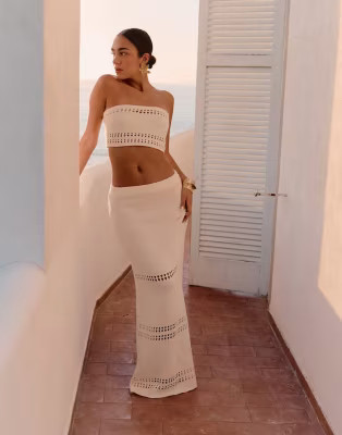 4th & Reckless x Luana Barron odette knit beach set in cream | ASOS (Global)
