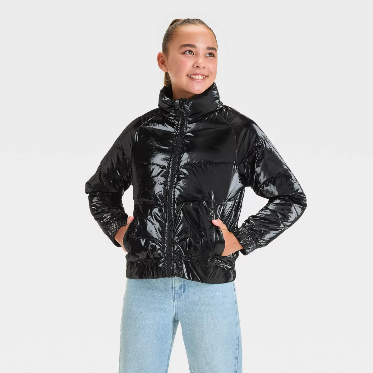 Girls' Solid Puffer Jacket - art class™ | Target