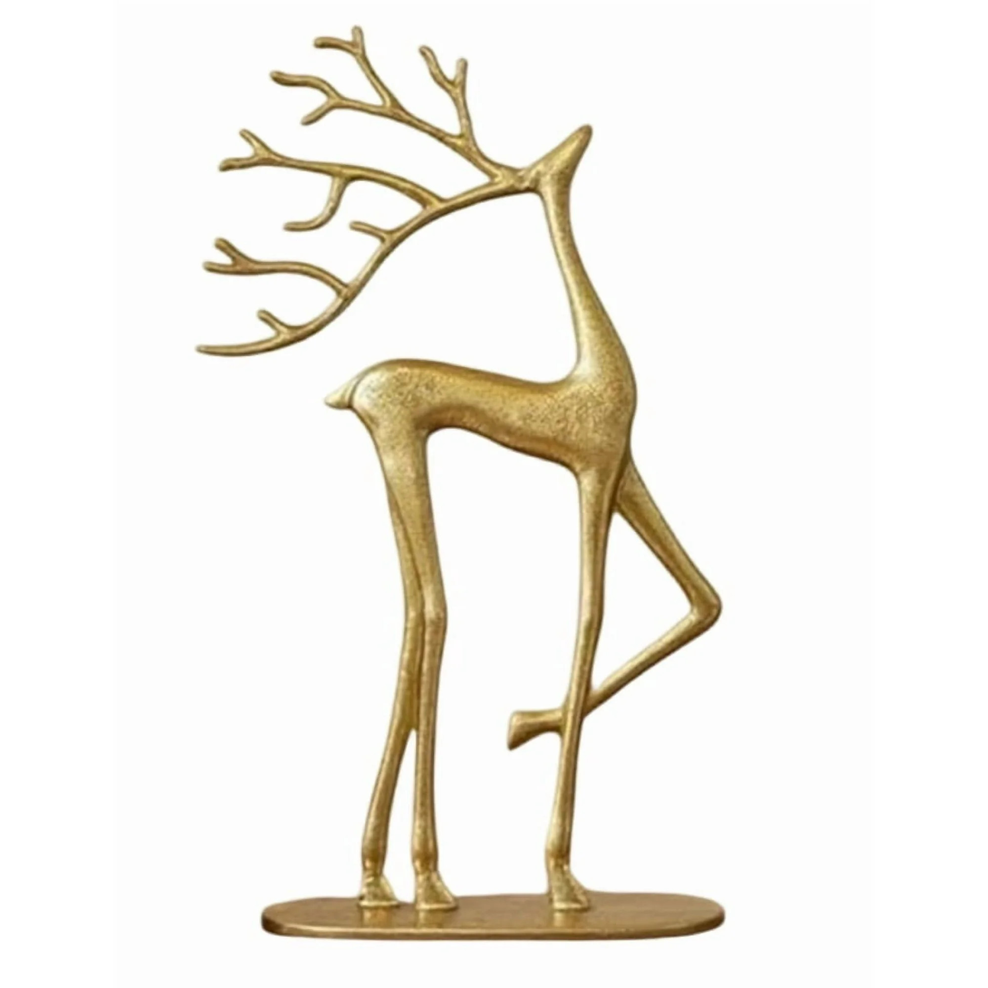 homchy Reindeer Christmas Decor,Thin Shaped Cast Golden Reindeer,Reindeer Figurines Christmas Des... | Walmart (US)