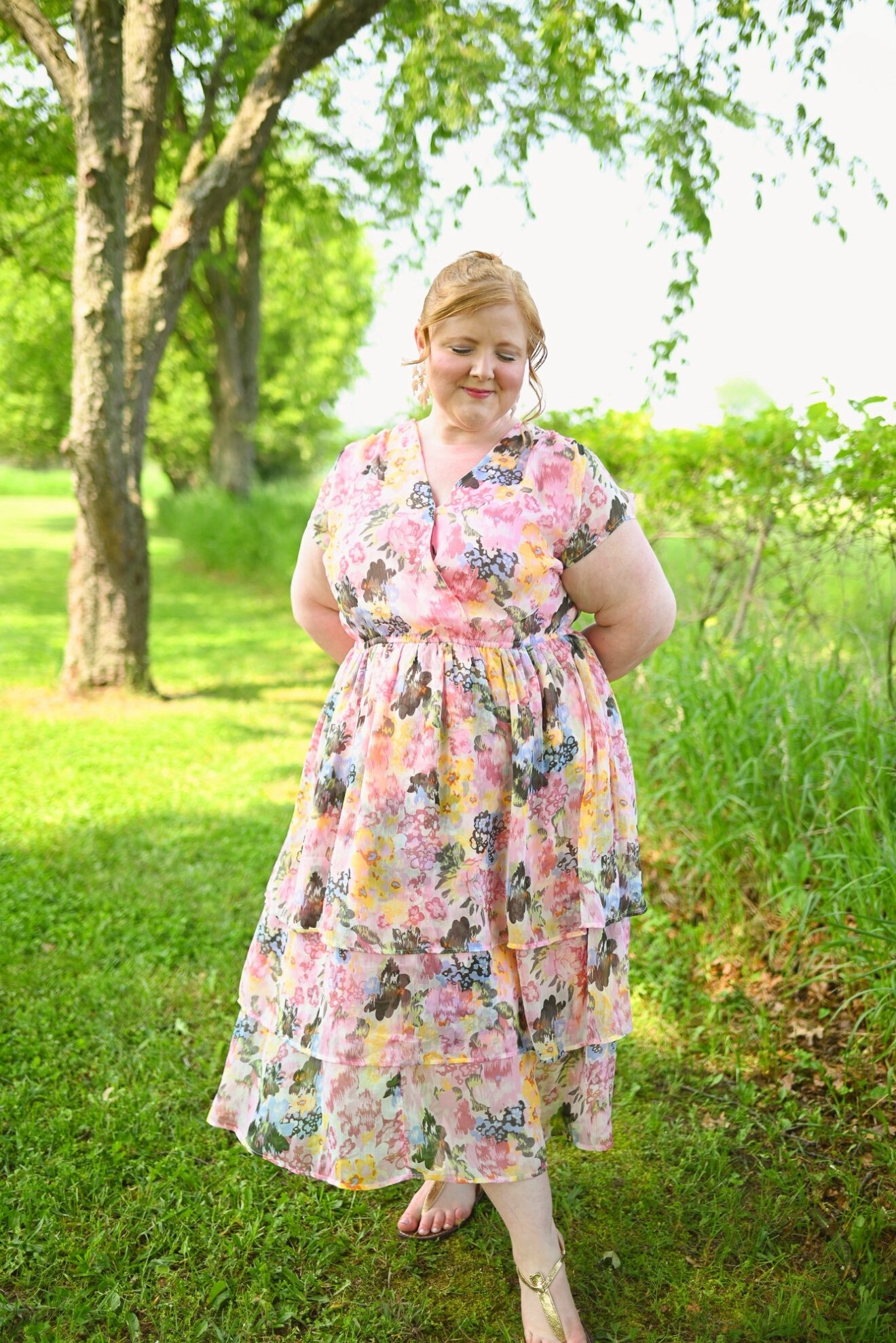 Plus Size Pink Floral Flounce Chiffon Dress

This Plus Size Pink Floral Flounce Chiffon Dress is available in sizes 12/14-24/26, and I’m wearing the size 16/18. The dress features an elasticized waist, is fully lined through the body with sheer sleeves, and has a tack at the surplice neckine for more coverage if you prefer. The lining has stretch but the chiffon overlay does not, and with the exception of the sleeves which run a bit snug, the dress runs on the larger end.

The flouncy chiffon fabric and soft dreamy colors make this a great option for summer weddings, showers, and other special events. I recently wore it out for a friend’s birthday to a nice restaurant. It’s priced at $69.95, which makes it just $46 with my code WWWULLA. Such a steal for such a pretty summer occasion dress!

#LTKPlusSize #LTKMidsize #LTKootd