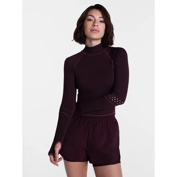 Avia Women’s Mock Neck Run Top with Long Sleeves, Sizes XS-XXXL | Walmart (US)