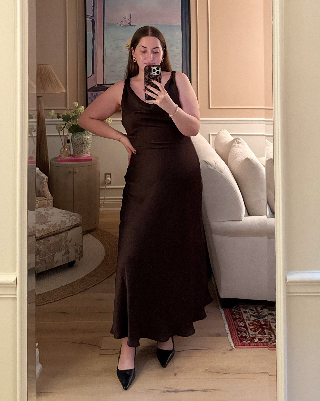 Wedding guest dress / brown slip dress / fall dress outfit / Zara dress / midsize / size 14 / bridesmaid dress 

Sizing: XL in dress & shaper 

#LTKmidsize #LTKcurves #LTKdresses