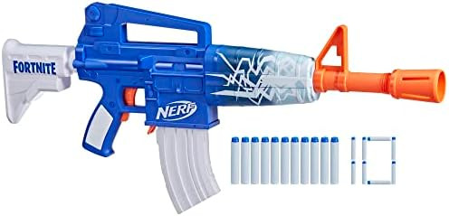 Nerf Fortnite Blue Shock Blaster, 10-Dart Clip, 10 Elite Nerf Darts, Includes Bonus Code to Unloc... | Amazon (US)