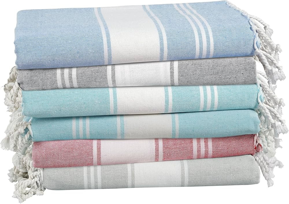 LANE LINEN Beach Towels 6 pack, Oversized Beach Towel, Lightweight Beach essentials for Women, La... | Amazon (US)