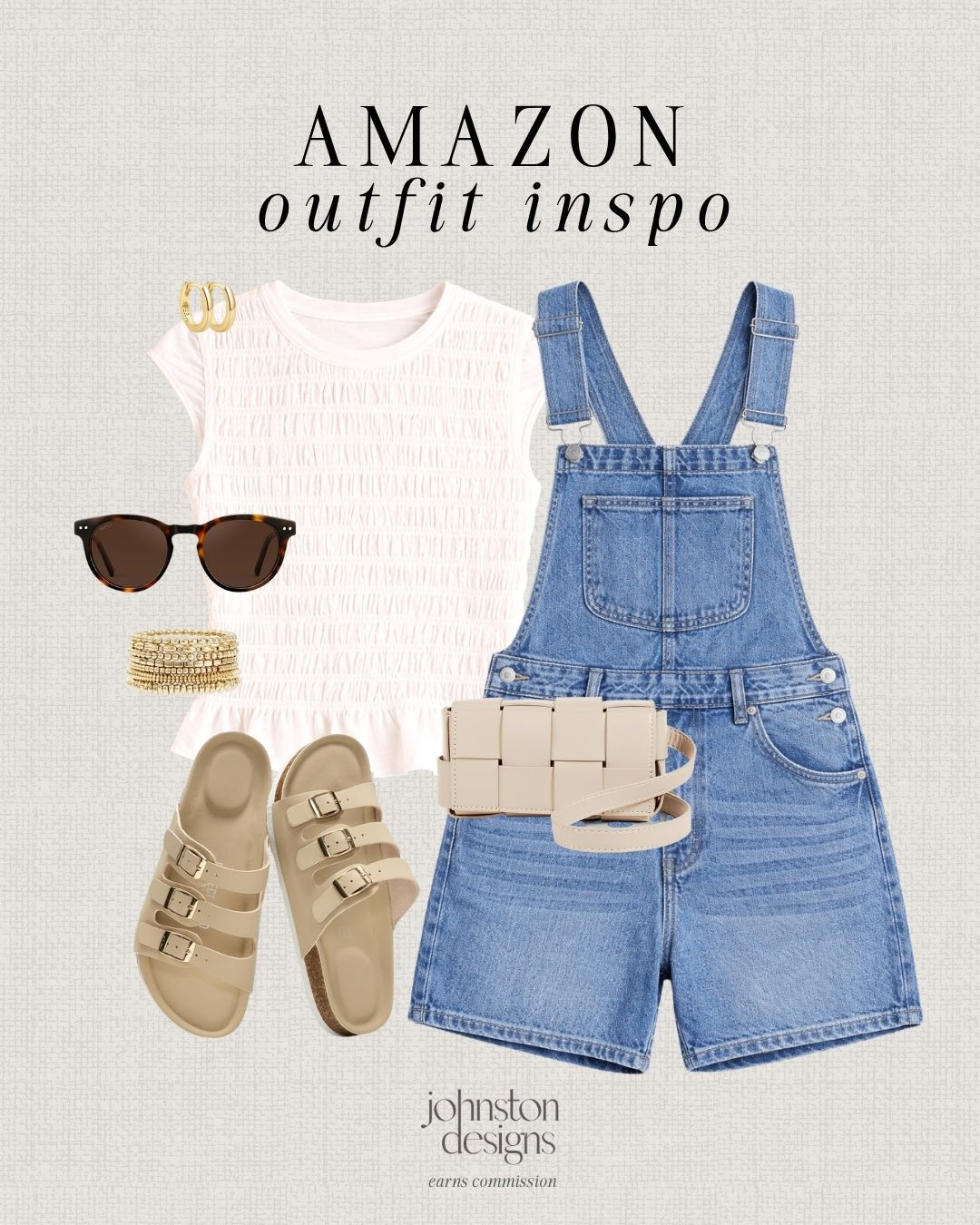 The easiest throw-on summer outfit. 🤍 These denim overalls + a simple tee = effortless and so cute. Paired with neutral sandals and gold accessories for an everyday look you’ll wear on repeat. ☀️

Amazon outfit inspo, denim overalls outfit, casual summer outfit, everyday style, neutral outfit, affordable fashion, amazon fashion finds, summer casual look, mom style outfit, effortless outfit ideas 

 #LTKootd