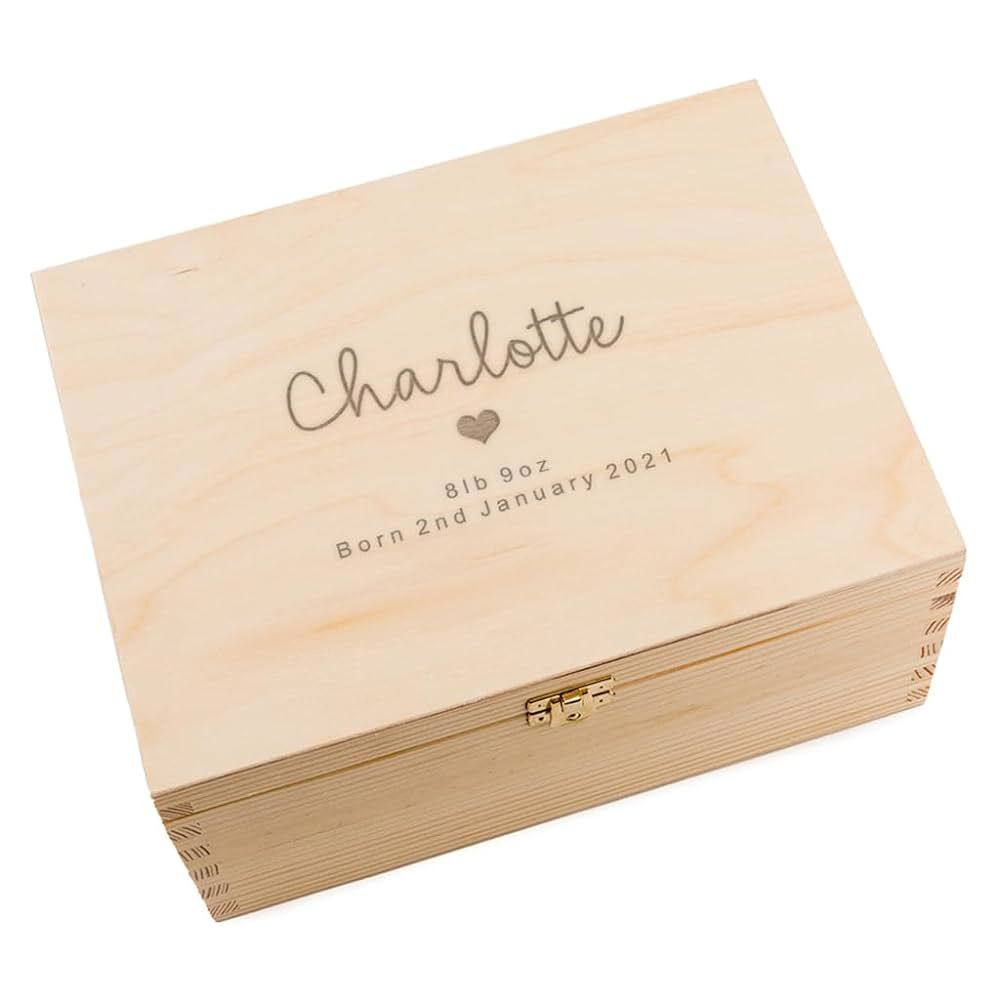 Personalized Baby Keepsake Box - Newborn Baby Girl Gifts - New Mom Present - Valentine's Day Gift... | Amazon (US)