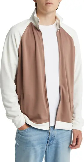 Open Edit Colorblock Raglan Track Jacket | Nordstrom | Nordstrom