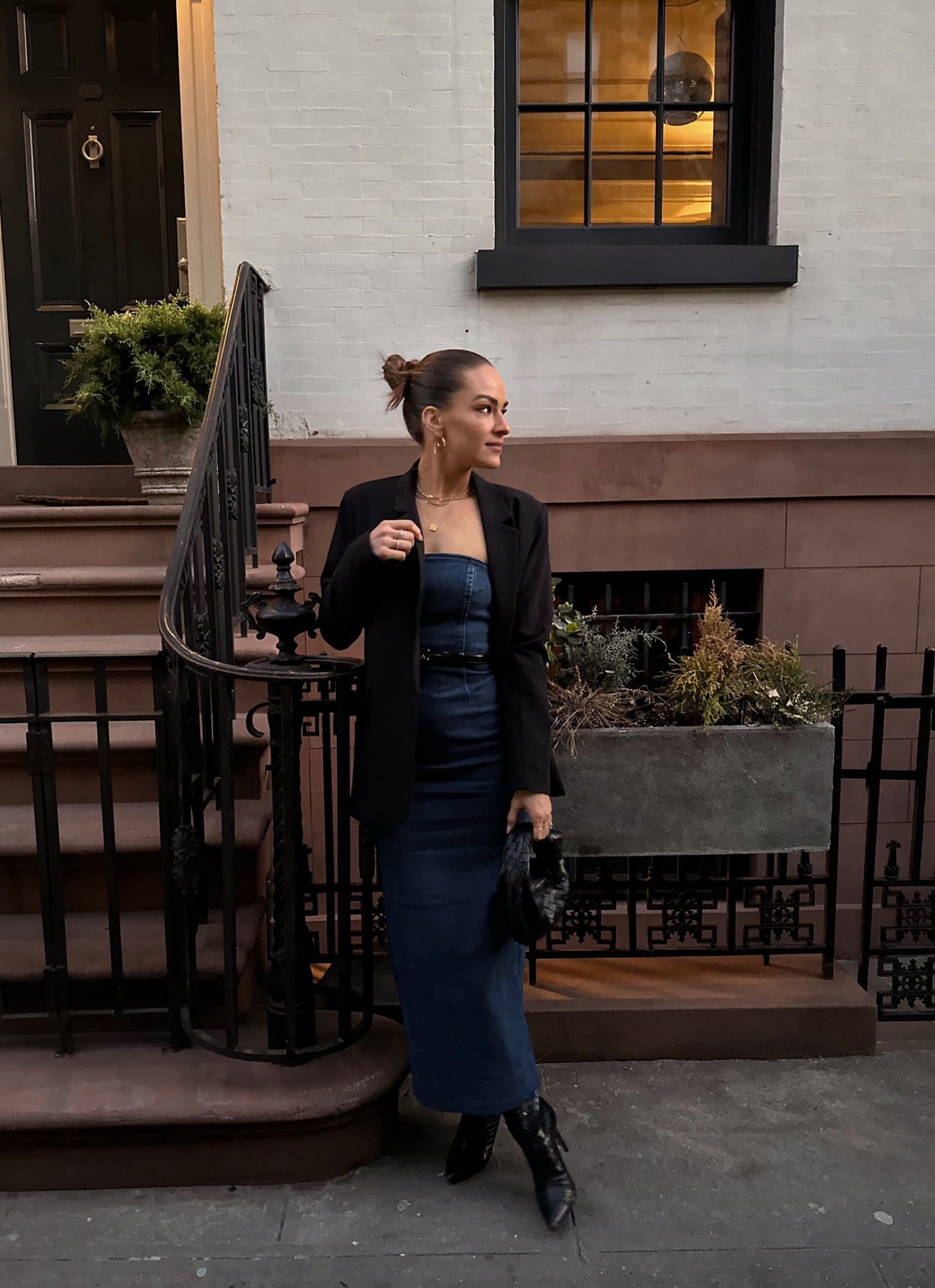 reformation eugenia denim midi dress Reformation Net Sustain Eugenia Strapless Organic Denim Midi Dress In Blue  - 50% Off