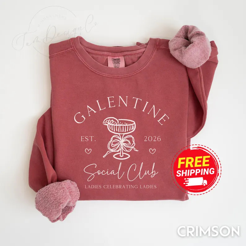 Custom Galentine Social Club Sweatshirt Galentine's Day Sweater Valentines Day Gift for Women Gir... | Etsy (US)