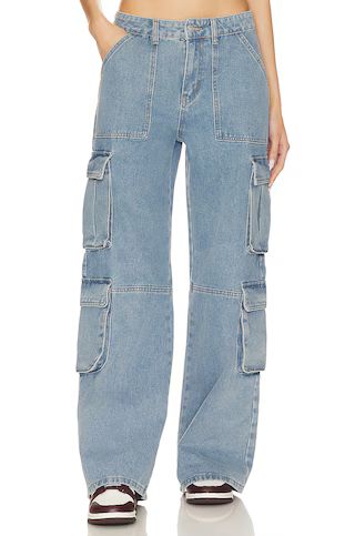 superdown Kali Cargo Jean in Mid Blue Wash from Revolve.com | Revolve Clothing (Global)