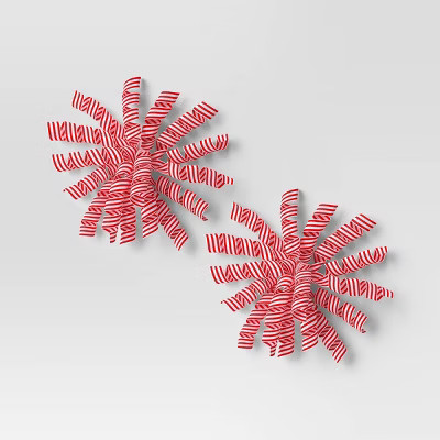 2ct Christmas Nostalgic Noel Premium Curl Swirl  Red and White - Wondershop™ | Target