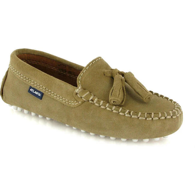 Atlanta Mocassin | Tassel Driver Moccasins Shoes, (Beige Suede, Size 29) | Maisonette | Maisonette