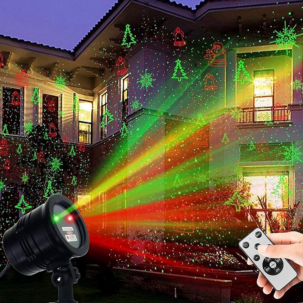 MXCUV Christmas Projector Lights Outdoor, Waterproof Christmas Laser Lights Landscape Spotlight D... | Amazon (US)