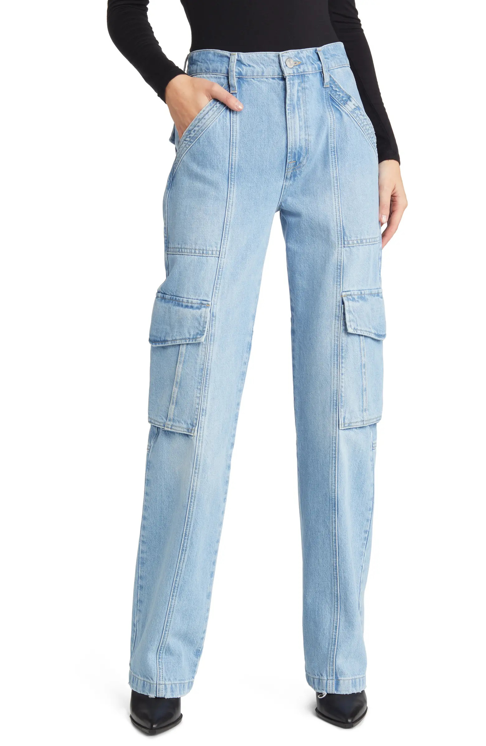High Waist Utility Straight Leg Jeans | Nordstrom Rack