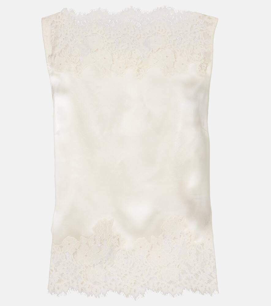 DÃ´en Viviane cutout lace-trimmed silk top | Mytheresa (US/CA)