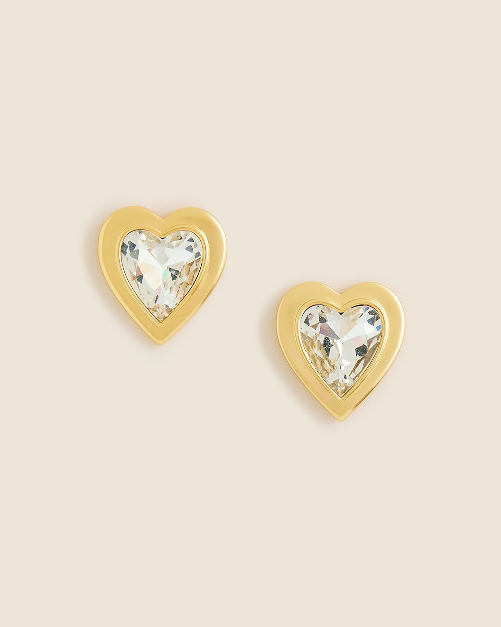 Crystal heart stud earrings | J. Crew US