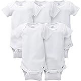 Gerber Baby 5-Pack Solid Onesies Bodysuits, White, 3-6 Months | Amazon (US)